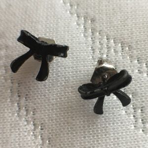 Black Bow Stud Earrings